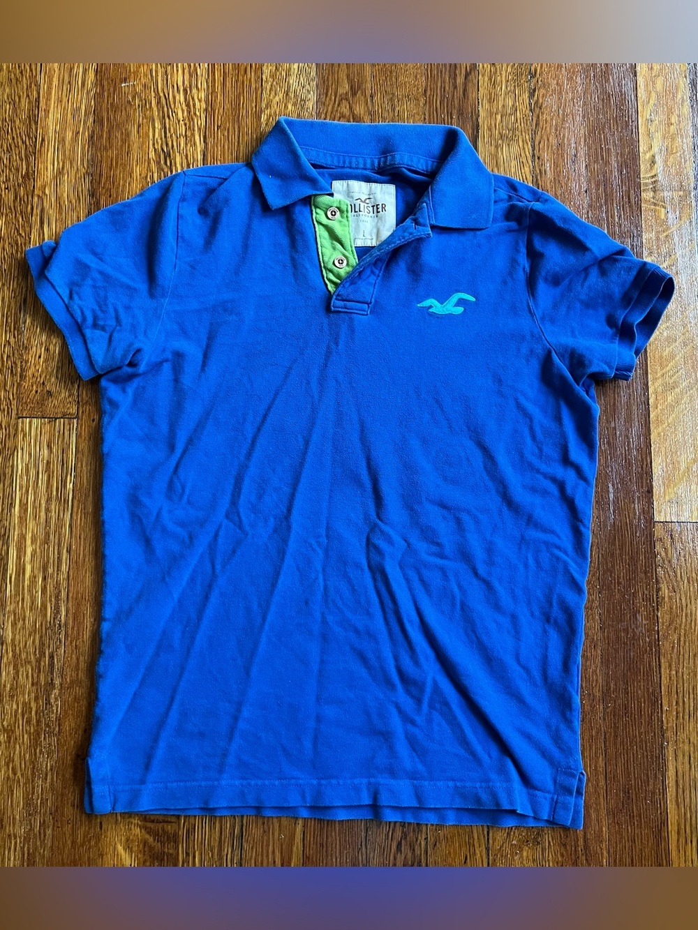 2000s y2k Hollister blue fitted polo shirt